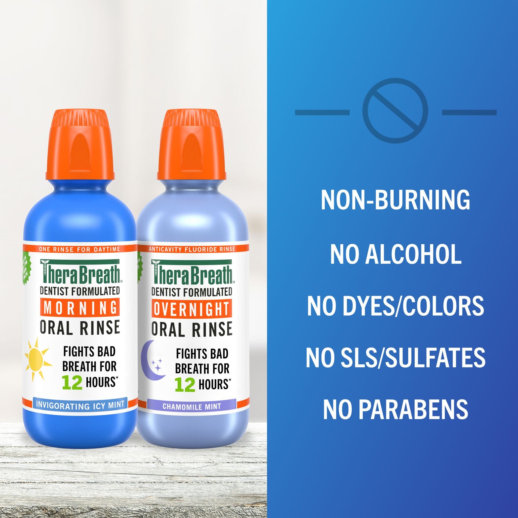 TheraBreath AM + PM Mouthwash Bundle, Morning & Overnight Rinses, 16 fl oz, 2-Pack - Image 6